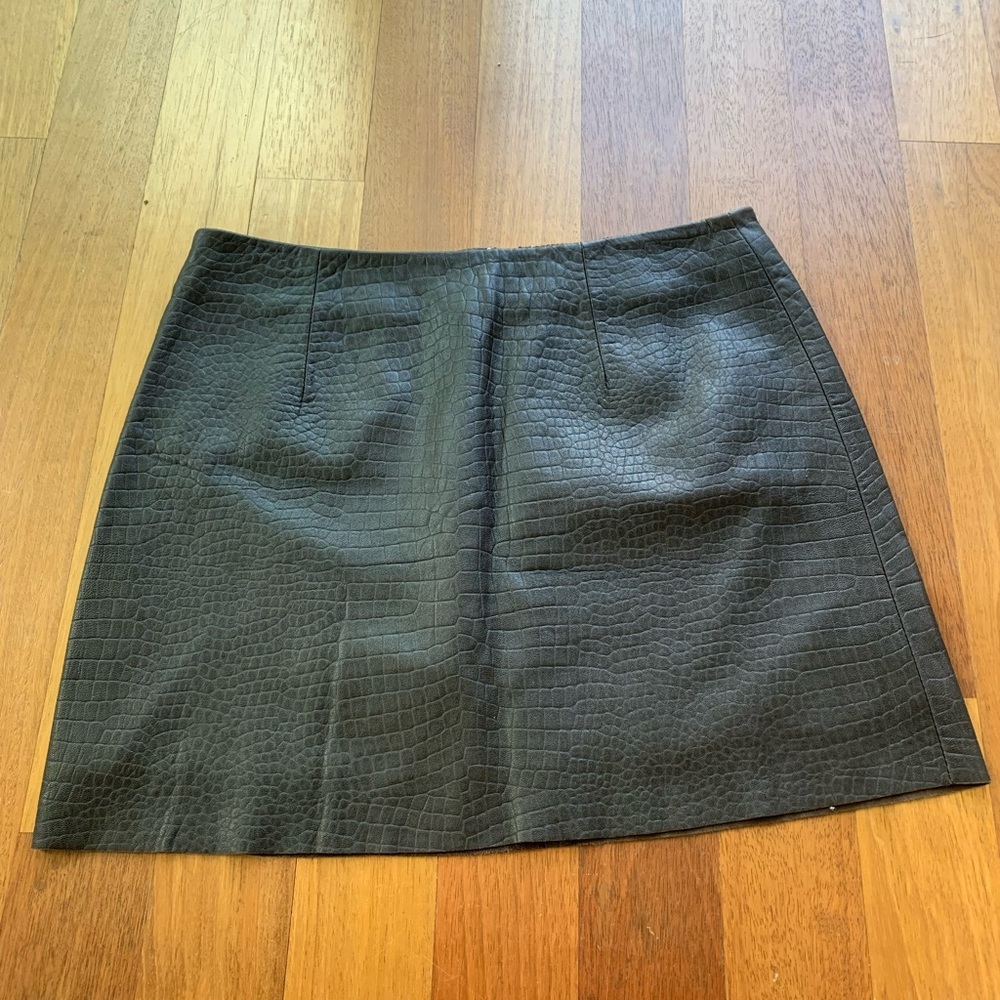 genuine leather mini skirt